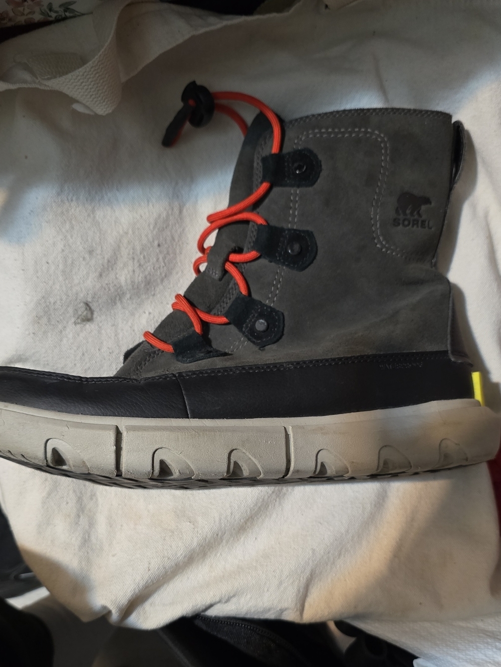 Sorel Kids Gray Suede & Orange Lace Boot